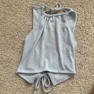 Bloomingdale’s (Lelis): Cotton Light Blue Cropped Shirt.